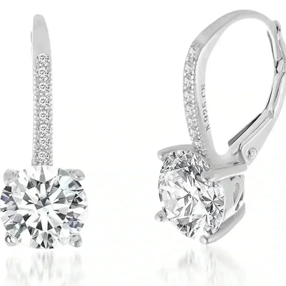 Mia Sarine Lever Back Sterling Silver Earrings New - Picture 1 of 5